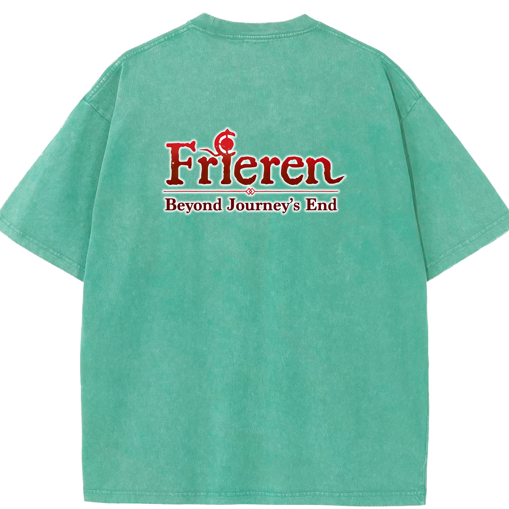 （画像用） 葬送のフリーレン Frieren 綿100% ヴィンテージ風 半袖Tシャツ（背面プリント）